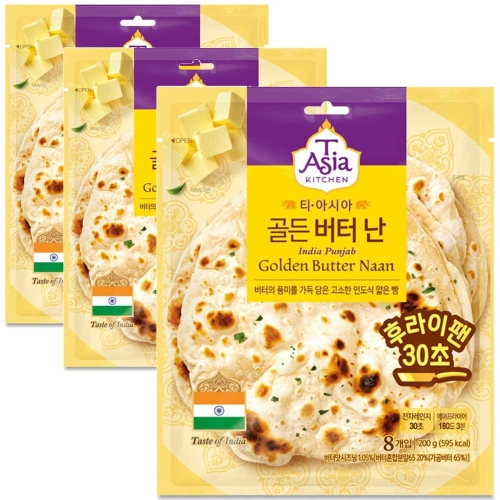 샘표식품 티아시아키친 골든 버터 난 200g (3개)