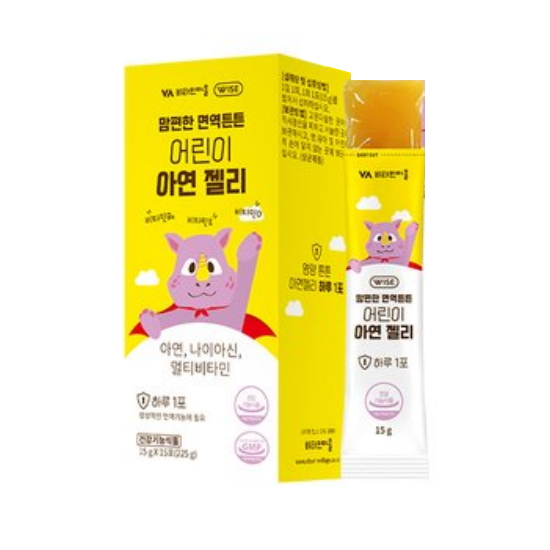 비타민마을 맘편한 면역튼튼 어린이 아연 젤리 15포 (3개)