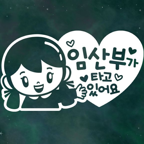 리틀메테오 자동차스티커 하트 임산부 오드리