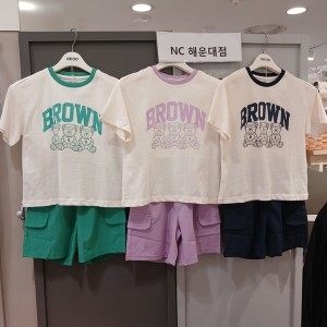 와우귀엽고 색감 예쁜 반팔 상하복화섬 상하세트 OHSM24303