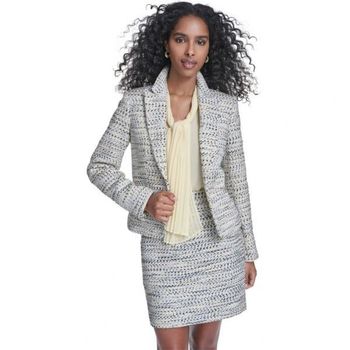 캘빈클라인 노치 카라 크롭트 트위드 자켓 더블 크림 멀티 153415499_이미지