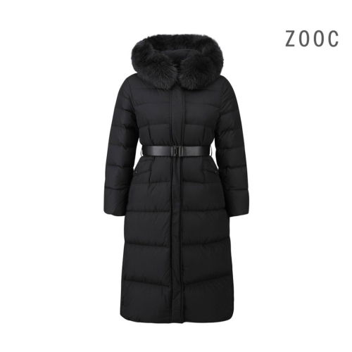 대현 ZOOC 여성 폭스퍼 벨티드 롱 구스 패딩 점퍼 Z244PSG187