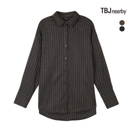 TBJ 제기장 브러시드 스트라이프 셔츠 T184SH500P_이미지