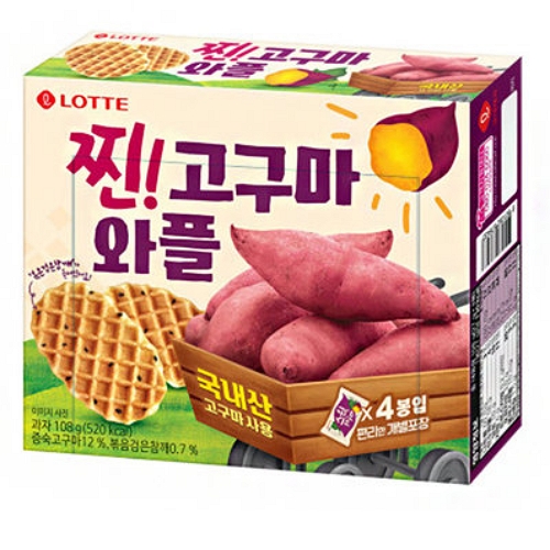롯데웰푸드 찐 고구마 와플 4개입 108g (1개)_이미지