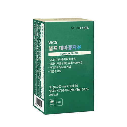 뉴트리코어 WCS 햄프 대마종자유 1100mg 30캡슐 (1개)