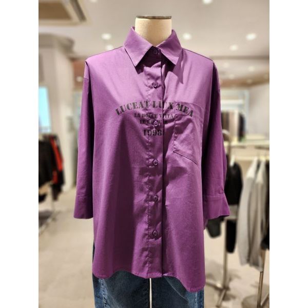 렙쇼메이 메종블랑쉬 레터링오버셔츠 M233MSH802VTFR