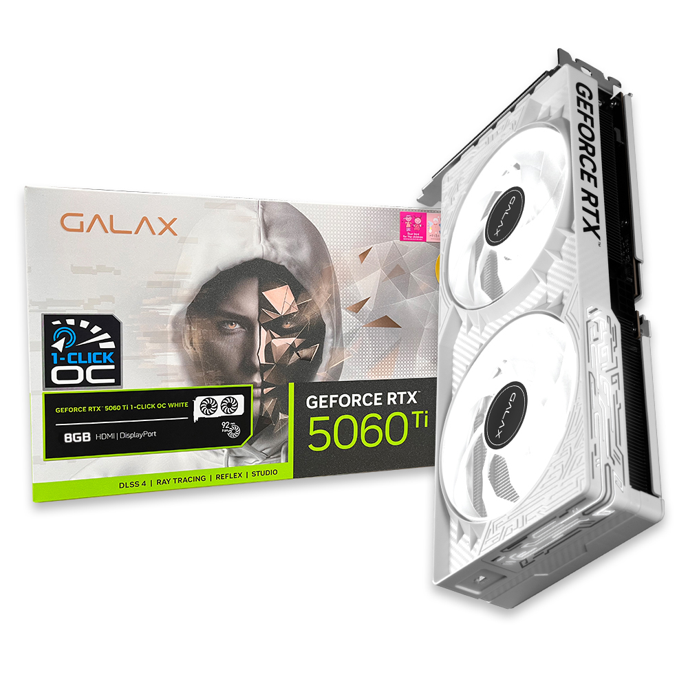 갤럭시 GALAX 지포스 RTX 5060 Ti WHITE OC D7 8GB이미지입니다. 누르면 해당 게시물로 새창이동합니다.
