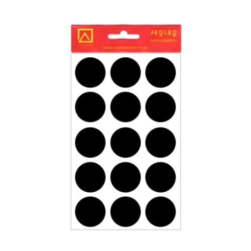 세모네모 1000 모양견출지원형 10-300BK 7매 흑색 지름25 개 1개입_이미지