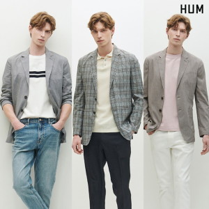 HUM 린넨 혼방 체크 자켓 HHPECJA137P_이미지