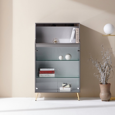 버디 800-4단 선반겸용 유리도어 장식장