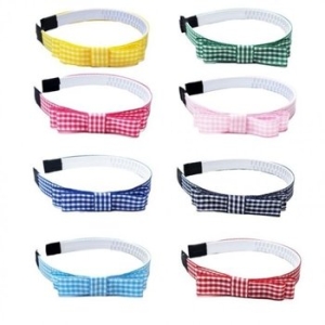 레인보우 파스텔 베스트 체크 심플 리본 얇은 WFJD8J7