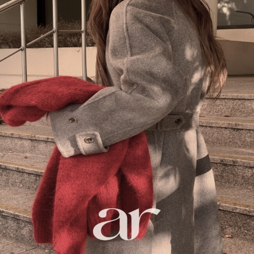 아뜨랑스 울함유 MADE/브랜드공정 모네아 헤링본 벨티드 핸드메이드 롱 코트 ct1677_이미지