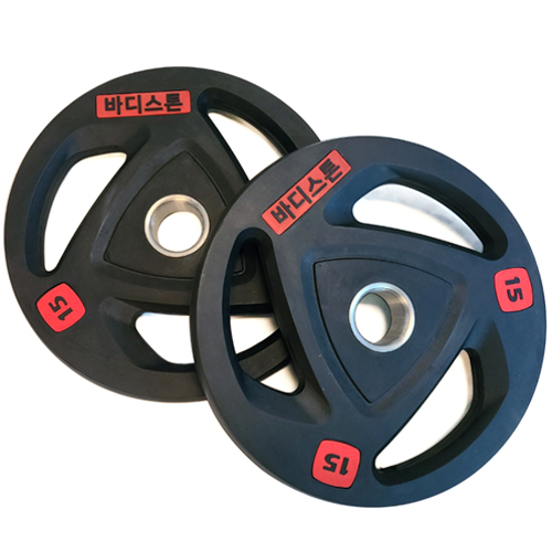 바디스톤 3홀 중량플레이트 원판 (15kg, 2개)_이미지