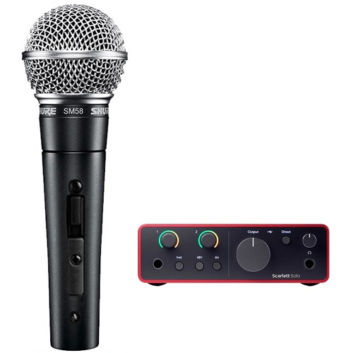 Focusrite Scarlett Solo 4세대 (+ 마이크, 슈어 SM58 SK)