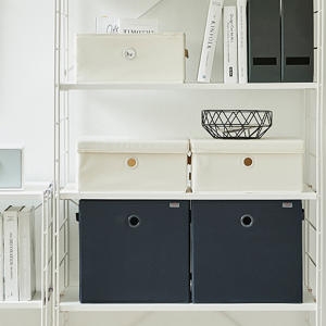 한샘 샘 폴리 수납바스켓 중 + 뚜껑 (1개)