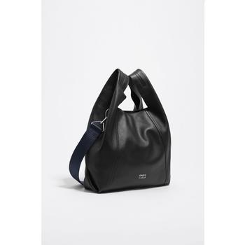 빔바이롤라 블랙 소프트 레더 미디엄 토트 페이퍼백 252BBAJ7U.14000 BLACK