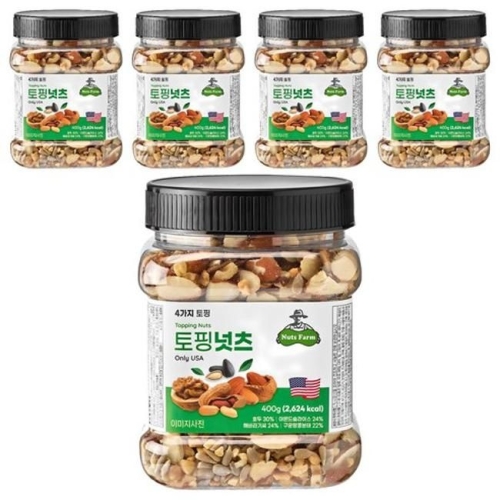 넛츠팜 토핑넛츠 믹스넛 400g (5개)