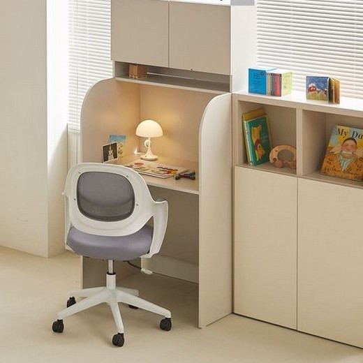 장인가구 토모 집중력 일체형 독서실 책상+LED조명+상부수납장 (800x600)