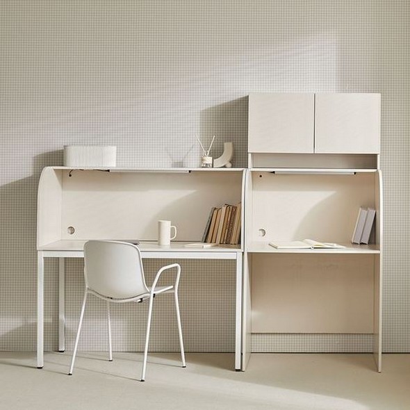 장인가구 토모 집중력 일체형 독서실 책상+LED조명+상부수납장 (800x600)_이미지