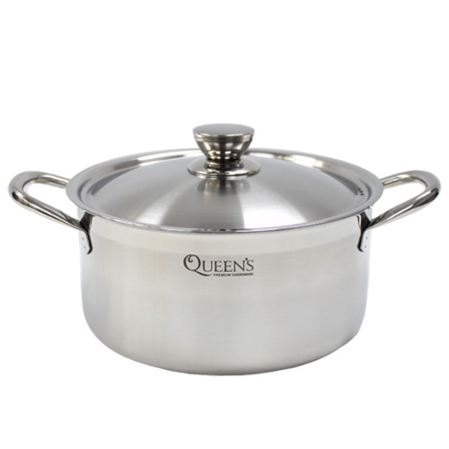 키친아트 통3중 퀸즈 스텐 양수냄비 (24cm)_이미지