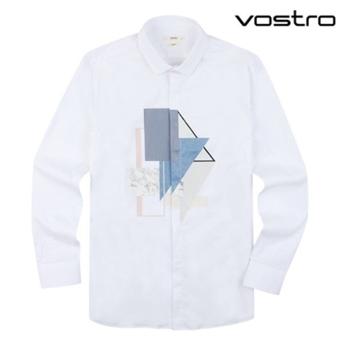 유니크 프린트 포인트 드레스셔츠-MM8DL507