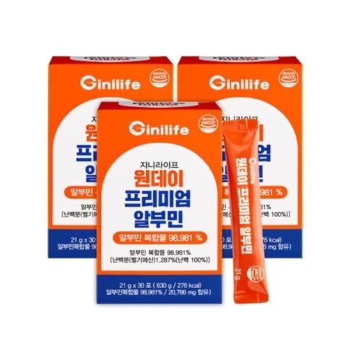 지니트레저 지니라이프 원데이 프리미엄 알부민 21g 30포 (3개)