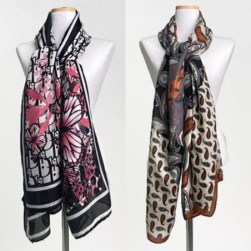 빅사이즈나염스카프 R218L409 베리고급광폭롱스카프 DK