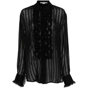 스텔라매카트니 시스루 시어서커 러플 블라우스 6201043DR360 T