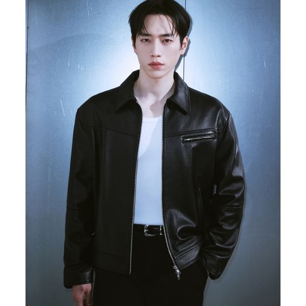 드로우핏 러셀 싱글 카우 레더 자켓 BLACK 358139_이미지