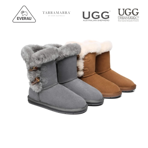 UGG 여성 숏 부츠 탈리아 트윈 페이스 양가죽 더블 혼 호주 에버 AS3018 체스트넛 37 235mm_이미지