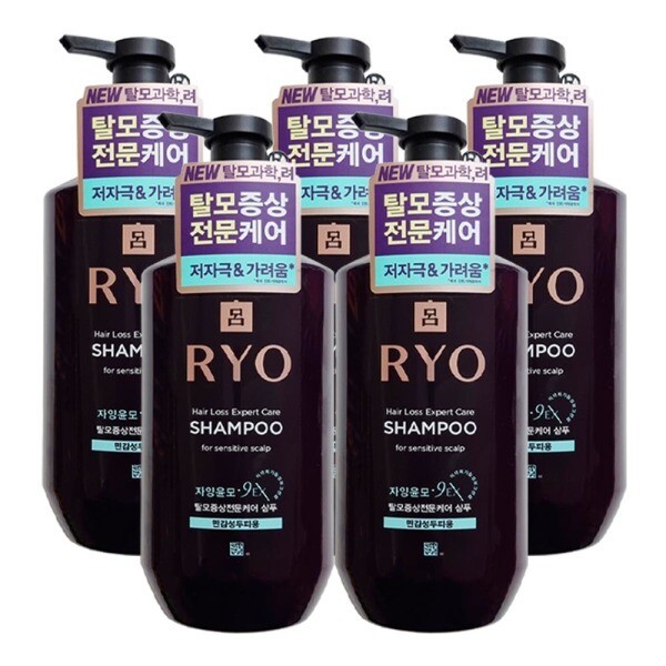 려 자양윤모 9EX 탈모증상케어 샴푸 민감성 두피용 400ml (5개)_이미지
