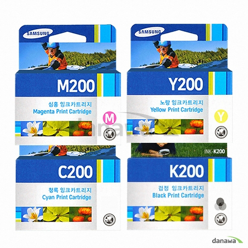 �Ｚ���� ��ǰ INK-K200, INK-C200, INK-M200, INK-Y200 4�� ��Ʈ