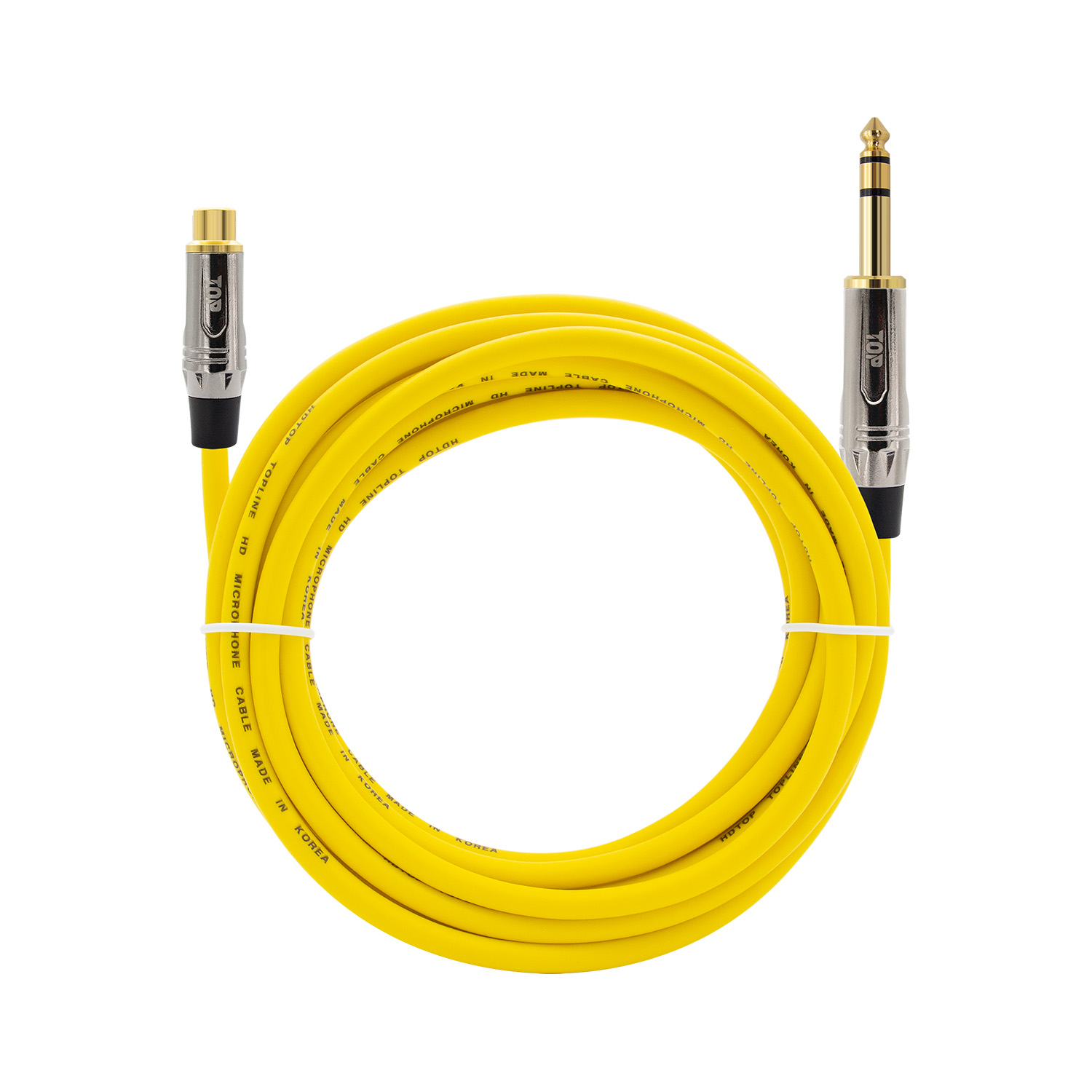 탑라인에이치디 HDTOP 메탈 RCA 암 to 5.5 스테레오 수 케이블 옐로우 (30m, HT-TP5021)_이미지