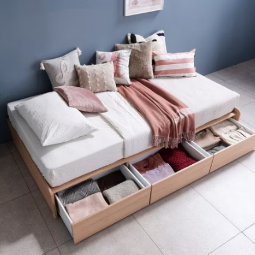 삼익가구 피터 빅서랍 3단 수납 침대 SS (매트별도)_이미지