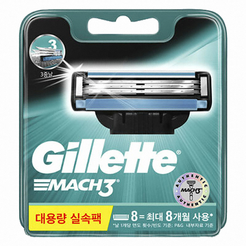 질레트 마하3 면도날 (8개)