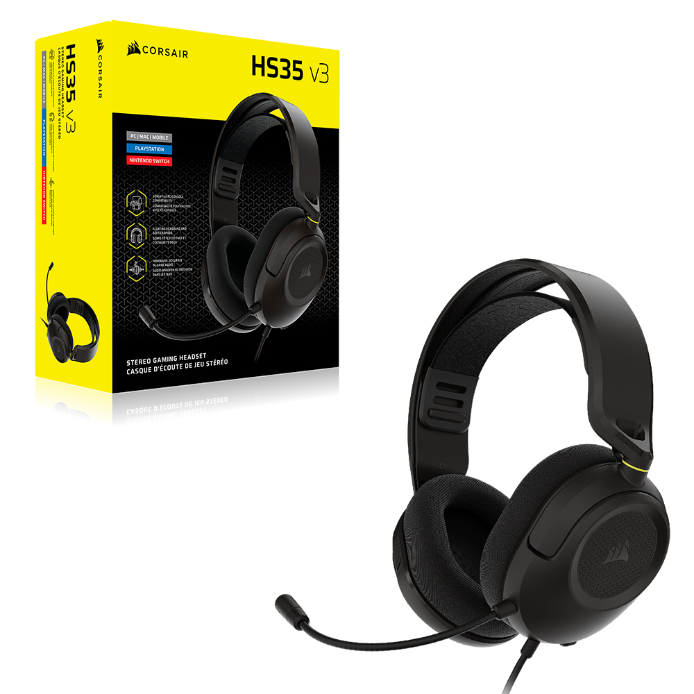 CORSAIR HS35 v3 게이밍 헤드셋 (블랙, 정품)_이미지