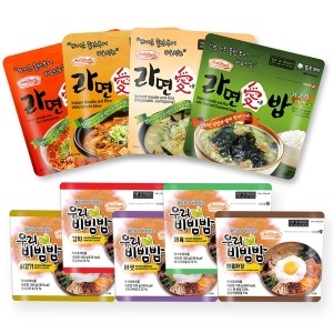 참미푸드 이지밥 우리비빔밥 5개 + 라면애밥 4개 9종세트 비상식량 전투식량 간편식_이미지