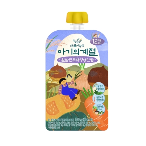 에코맘 산골이유식 완료기 알밤단호박영양진밥 100g (1개)_이미지