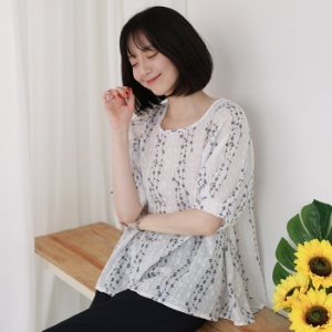  아리아 플라워 자수 블라우스 JBL116