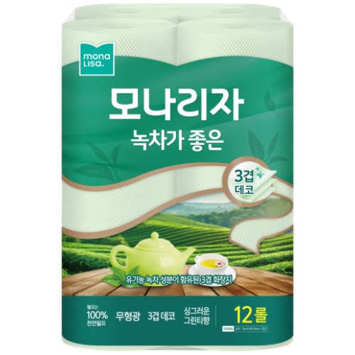  모나리자 녹차가좋은 30m (12롤) [2팩]