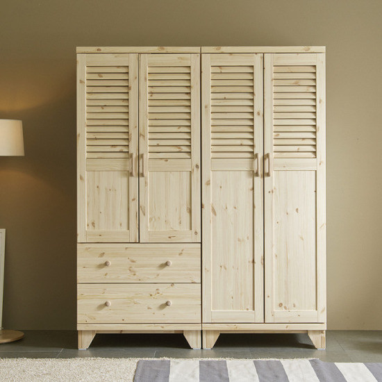 네시스 휴 갤러리 원목 옷장세트 2단서랍형 1600