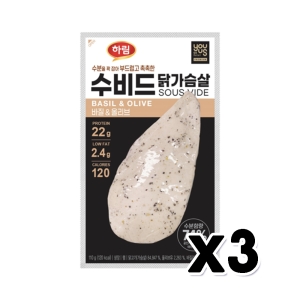 하림 수비드 닭가슴살 바질올리브 100g (3개)_이미지