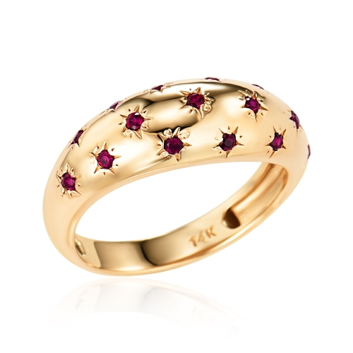 비앤비골드 14K 샤인 스텔라 컷팅 루비 반지 SRS41449