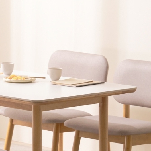 보니애가구 밀리아 낮은 세라믹 식탁 1400 (의자4개)_이미지