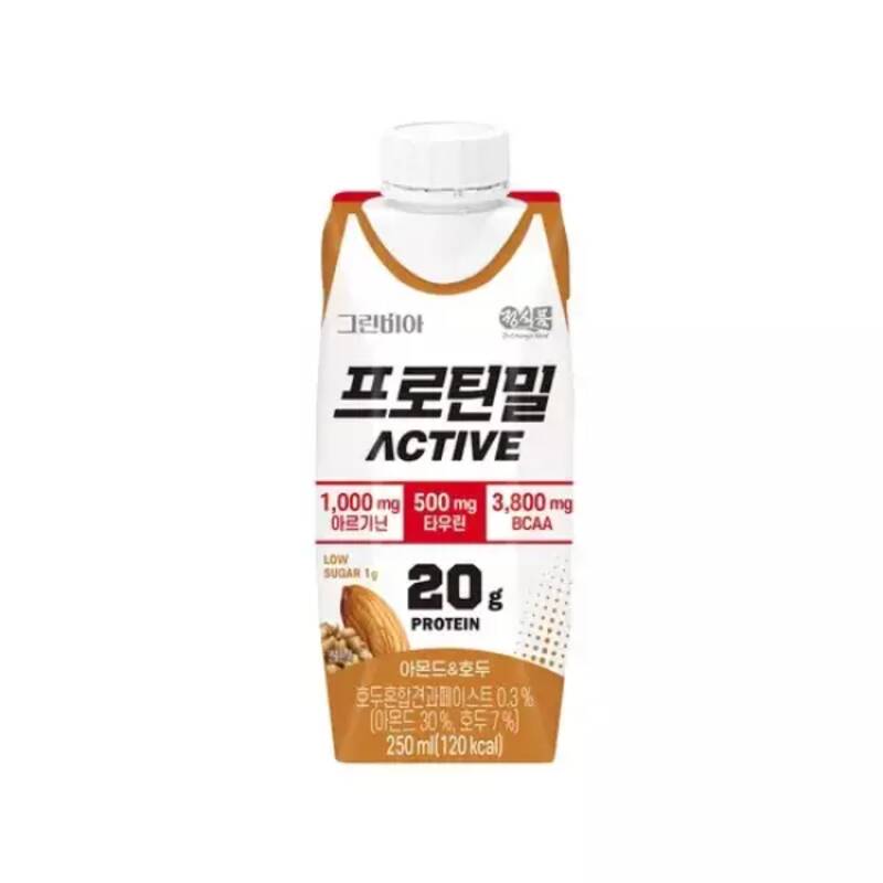 정식품 그린비아 프로틴밀 액티브 아몬드와 호두 250ml (36개)_이미지