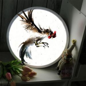 nd107-LED액자35R_힘차게날아오르는닭수묵화