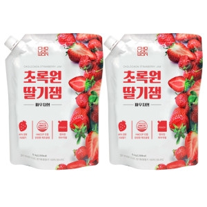 초록원 딸기잼 파우치형 1kg+1kg 간편한 리플잼 파우치잼_이미지