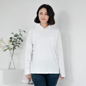 모슬린 엄마옷 슬라브 면 후드 긴팔 티셔츠 CSF515105 중년여성/50대/60대/70대/빅사이즈/할머니옷