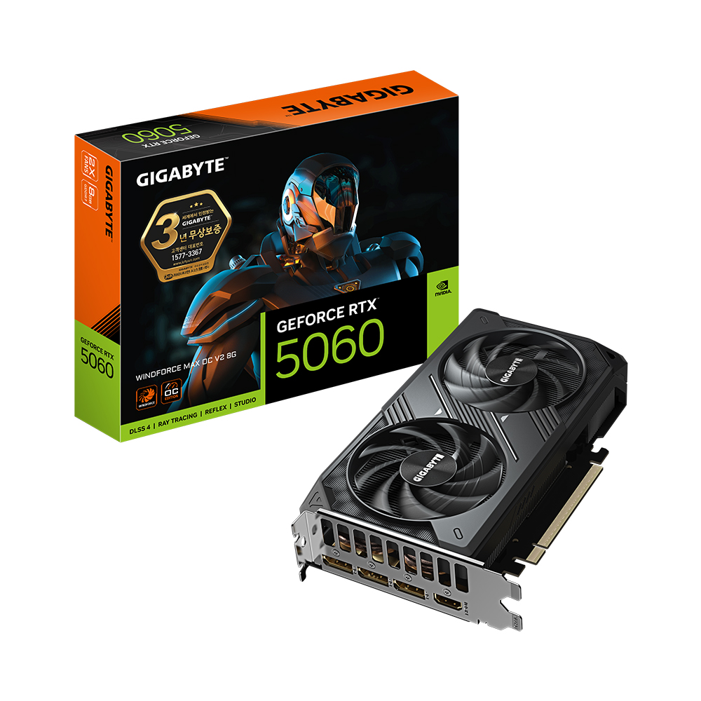 GIGABYTE 지포스 RTX 5060 WINDFORCE MAX OC V2 D7 8GB 제이씨현_이미지