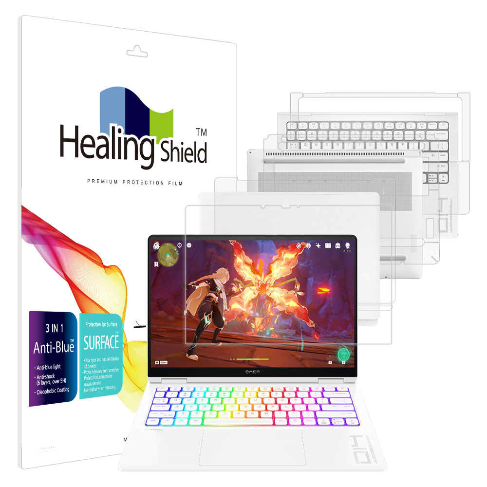 폰트리 힐링쉴드 HP 오멘 14 슬림 fb0075TX 블루라이트차단 (액정보호필름 + 외부보호필름 3종 세트)_이미지